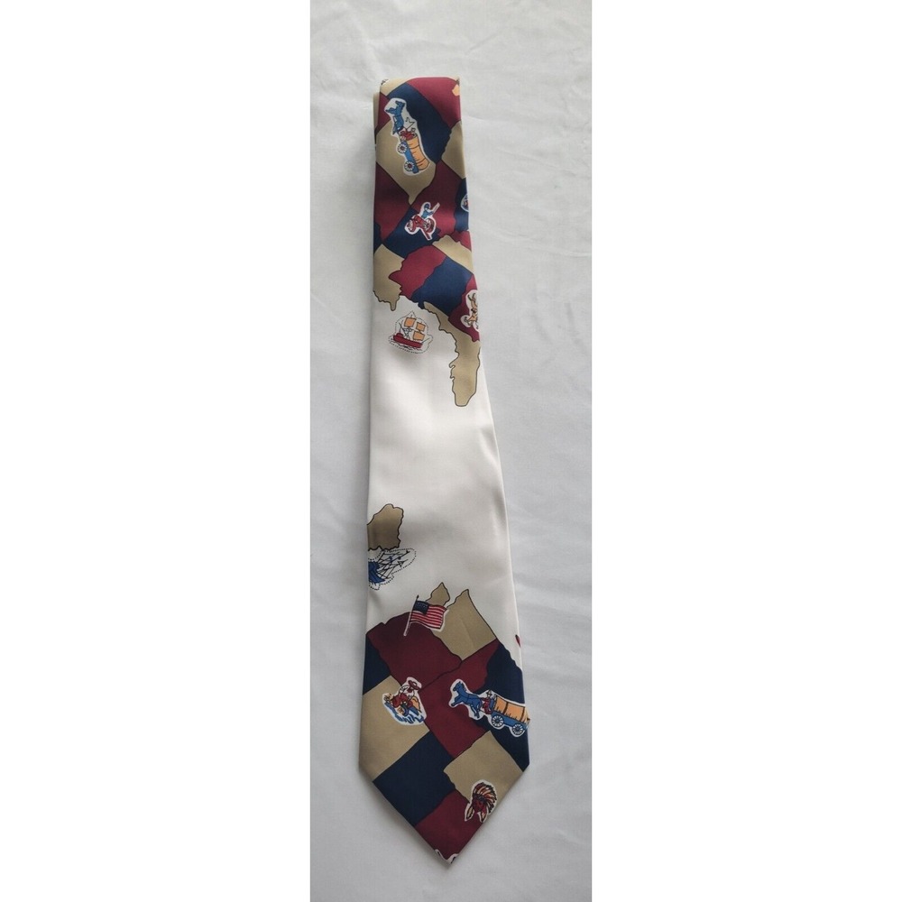Corsair Bi-Centennial United‎ States Histoy Cartoon Tie Vintage